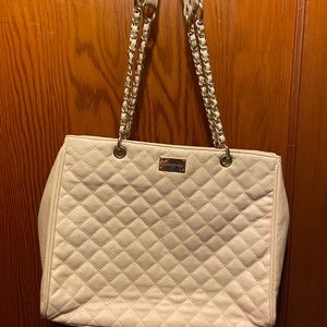 Cream quilted purse